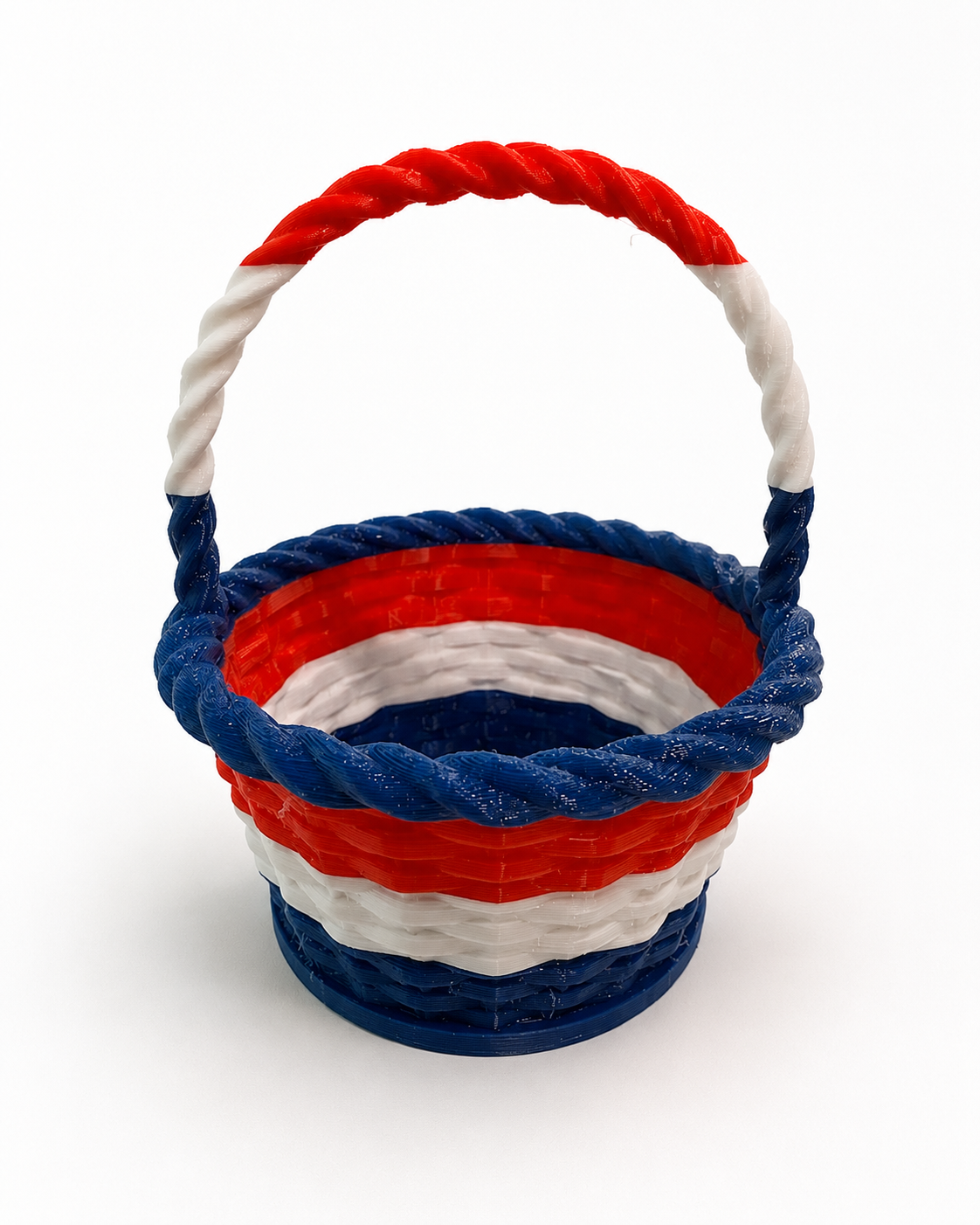 4th of July Mini Basket | Red White Blue Patriotic Basket | Mini Gift Basket | July 4th Party Decor | Handmade 3D Printed