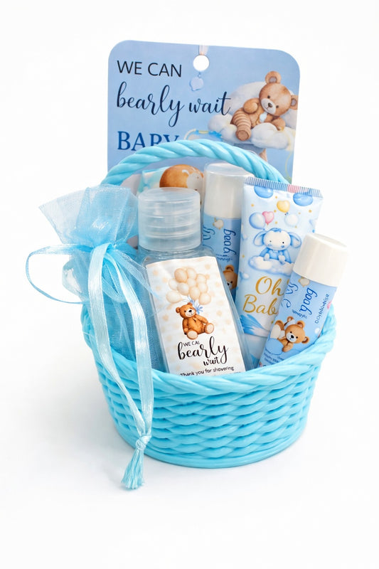 Blue Baby Shower Favor Basket