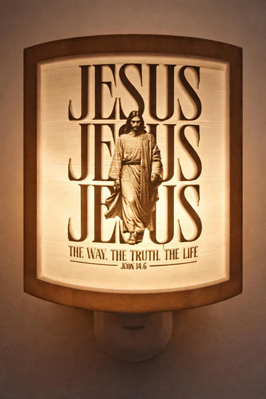 Jesus Night Light – 3D Printed Christian Home Decor, John 14:6