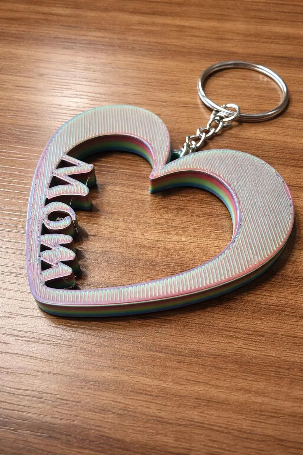 Personalized Mom Heart Keychain – 3D Printed PLA Plastic Gift